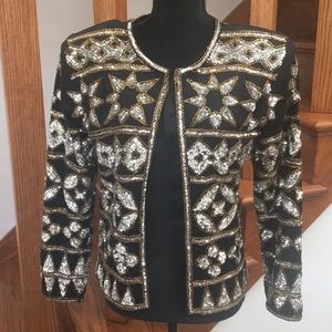 Couture Adrienne Vittadini Beaded Sequin Blazer